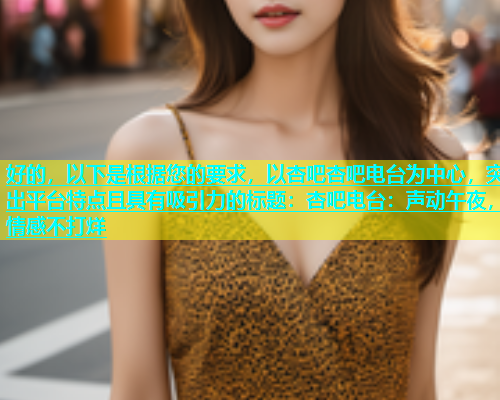好的，以下是根据您的要求，以杏吧杏吧电台为中心，突出平台特点且具有吸引力的标题：杏吧电台：声动午夜，情感不打烊  第1张